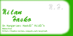 milan hasko business card